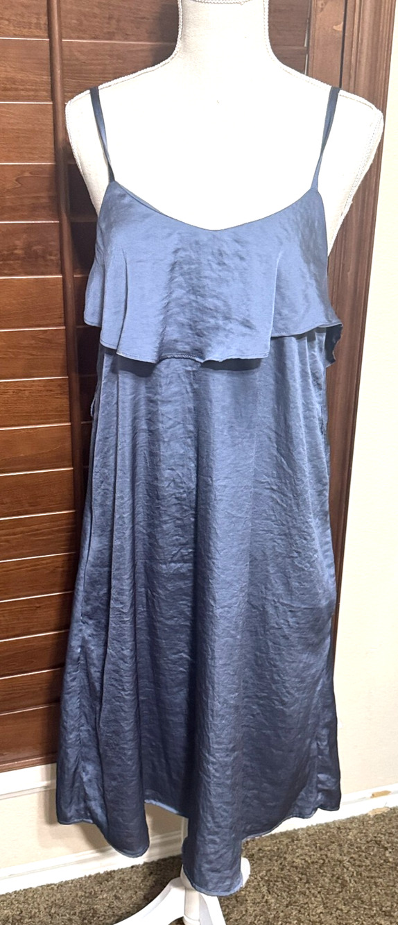 Chelsea28 Blue Slip Dress Size S Satin‎ Fairy knee length party date night